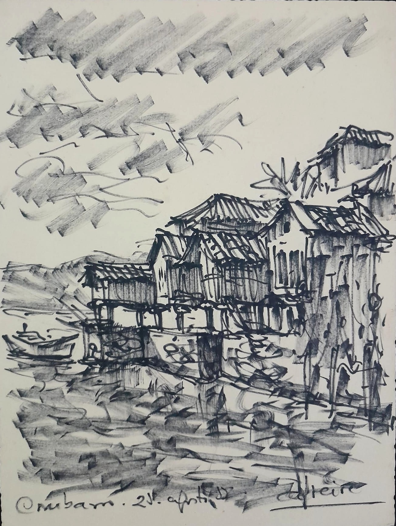 Hórreos a la orilla del mar