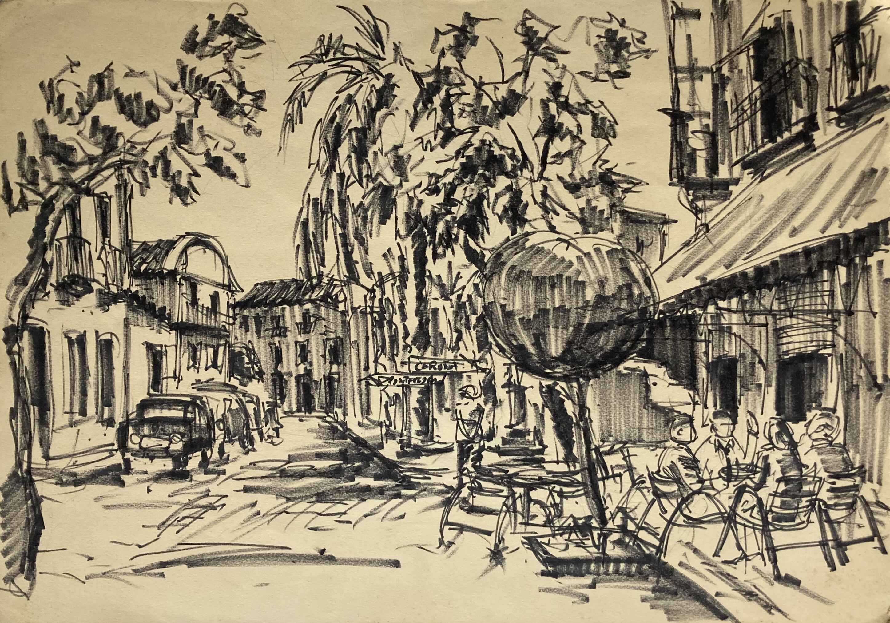 Terraza café Victoria. Caldas de Reyes