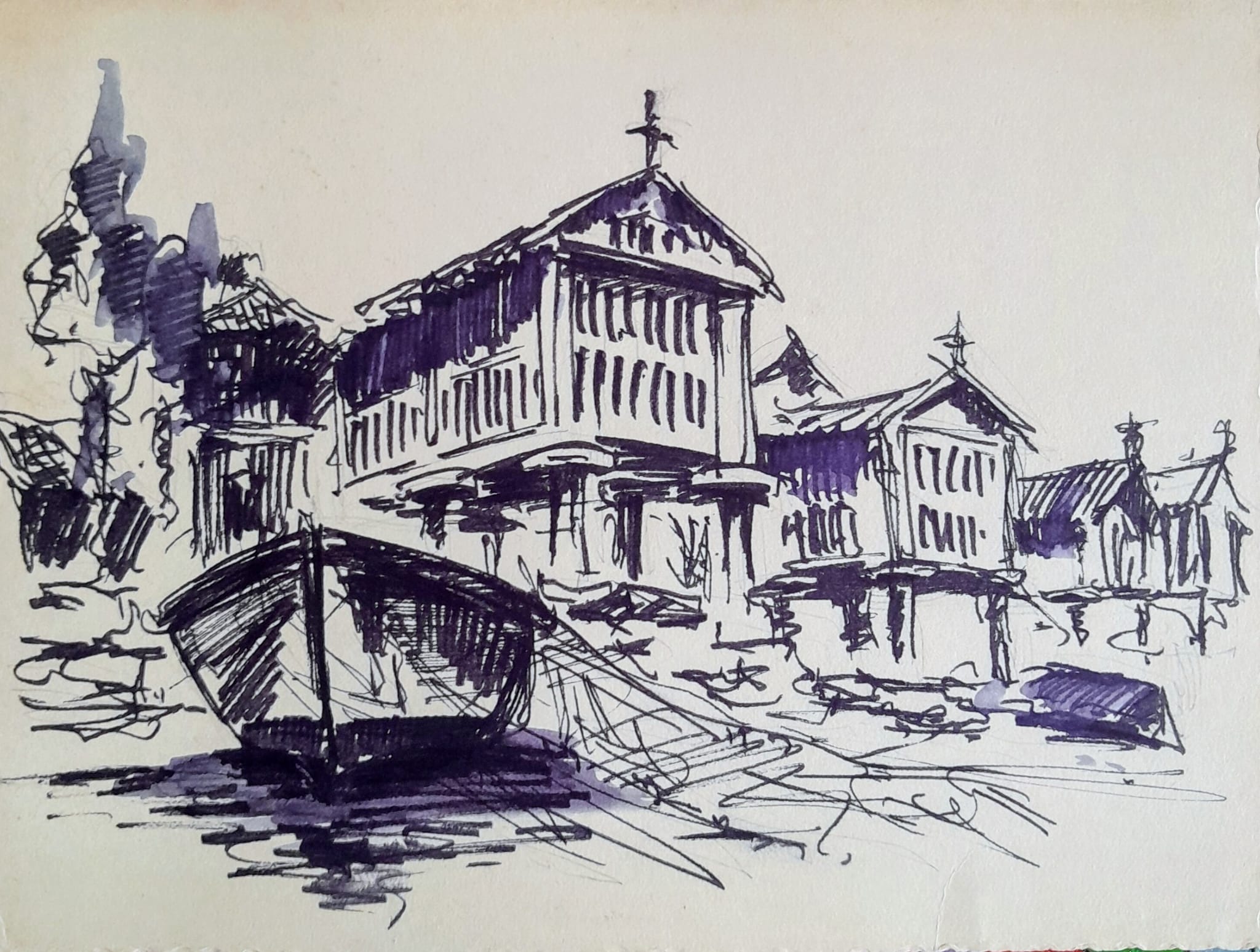 Hórreos en Combarro