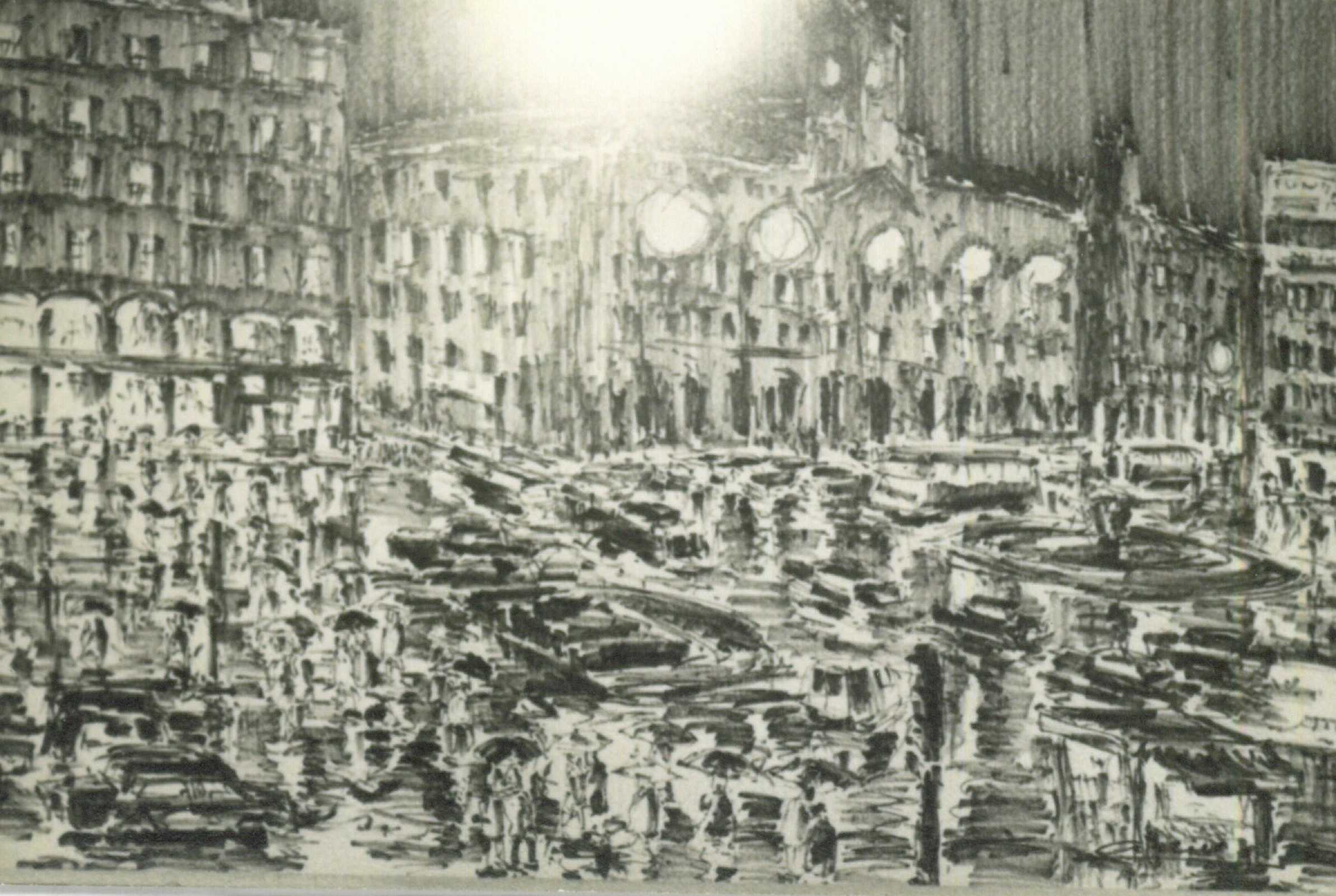 Noche de lluvia en Madrid