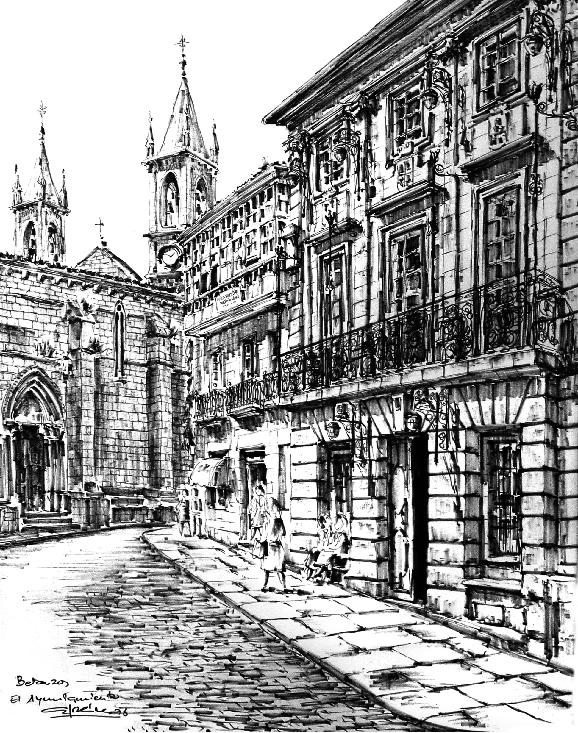 Ayuntamiento y Torres de Santiago