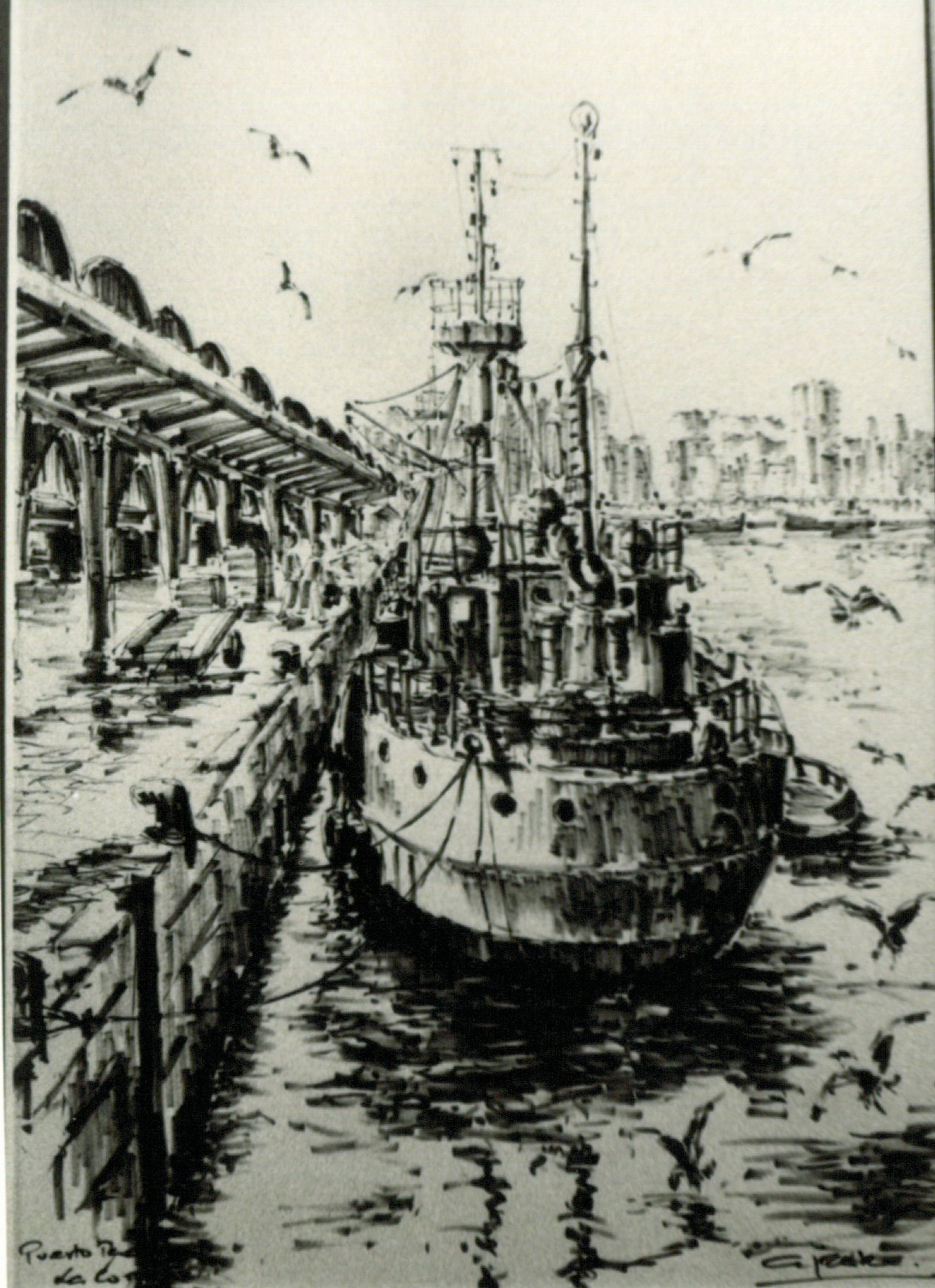 En el puerto pesquero