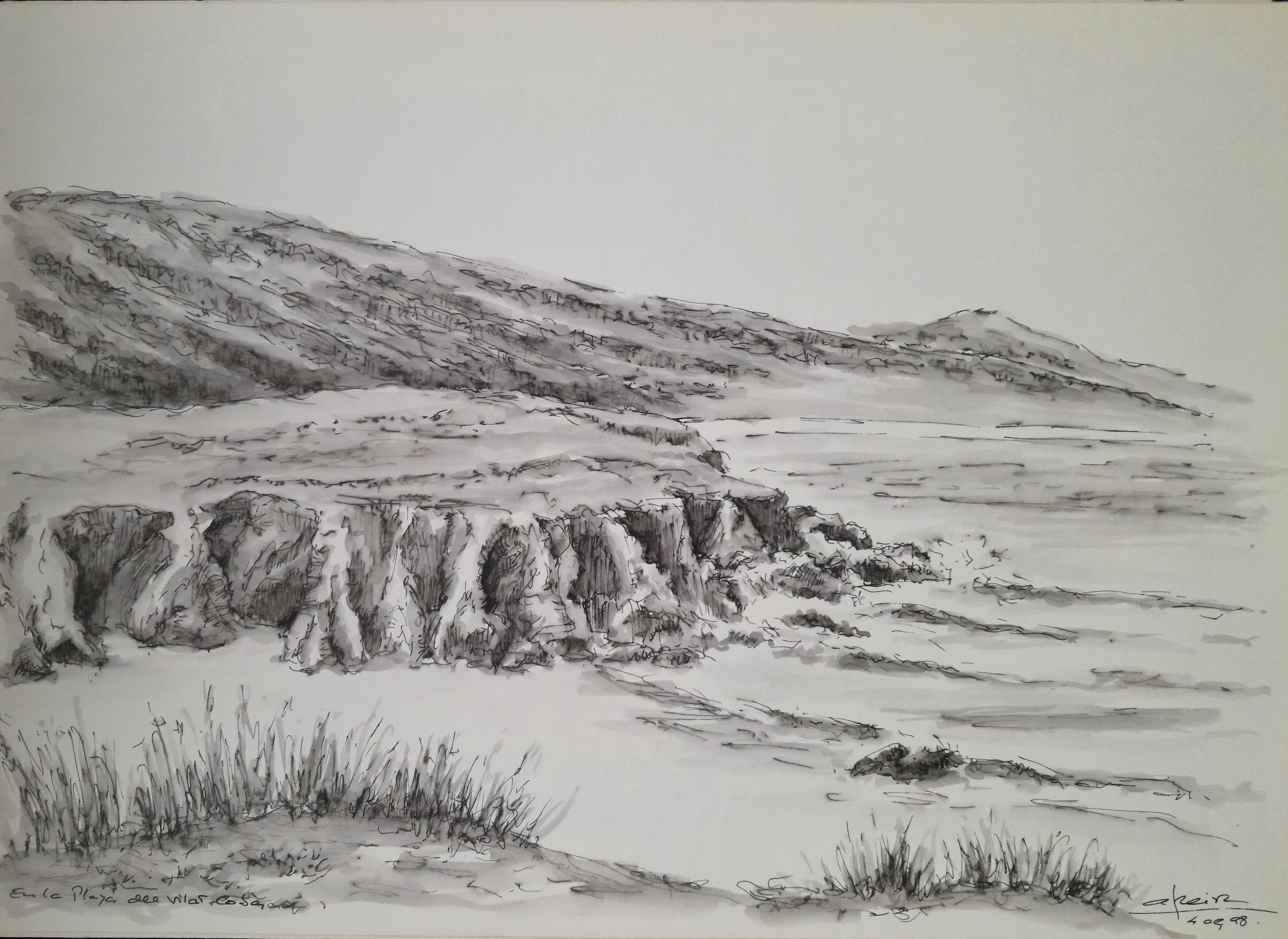 En la playa del Vilar. Cobas