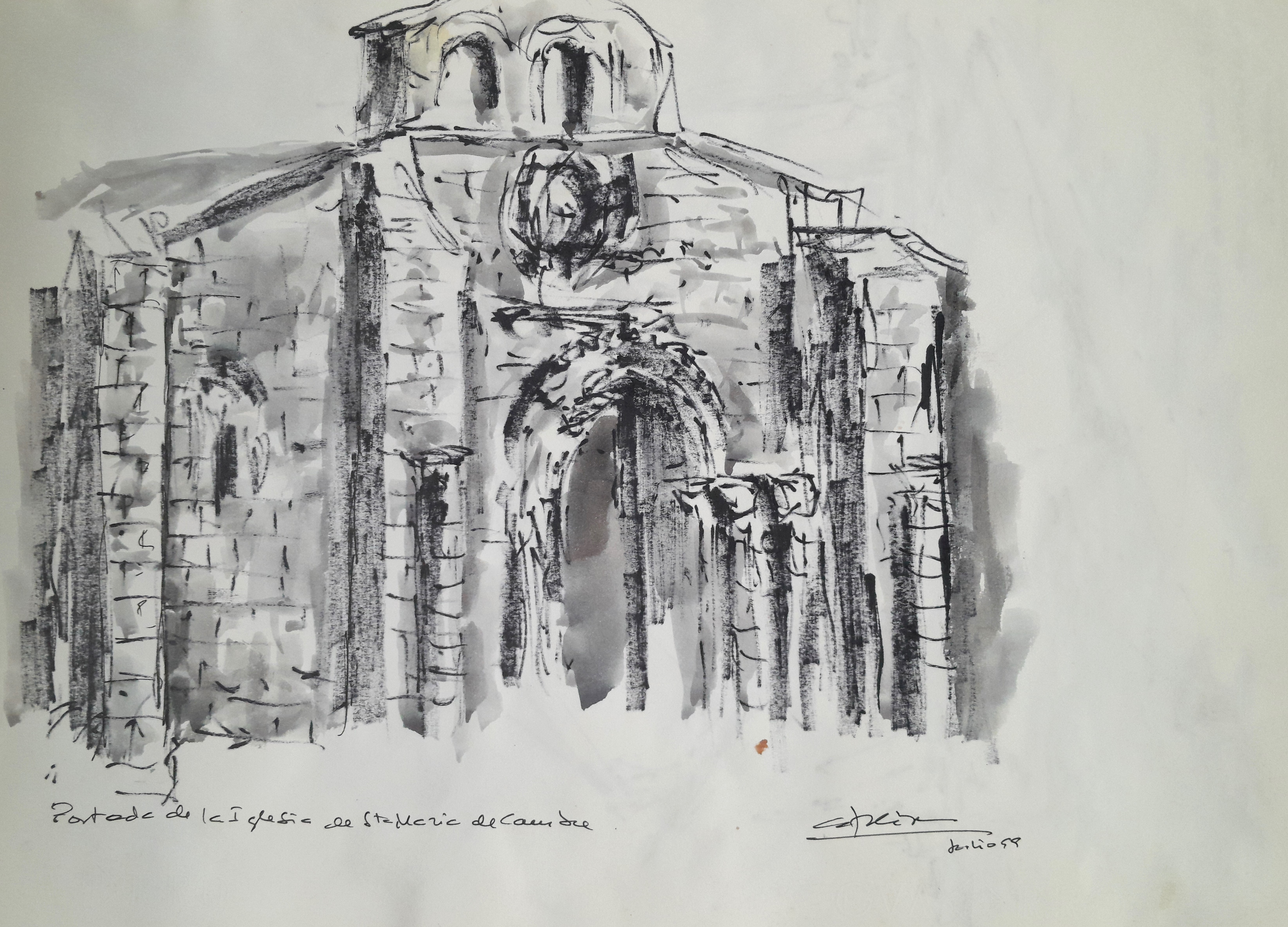 Portada de Santa María de Cambre