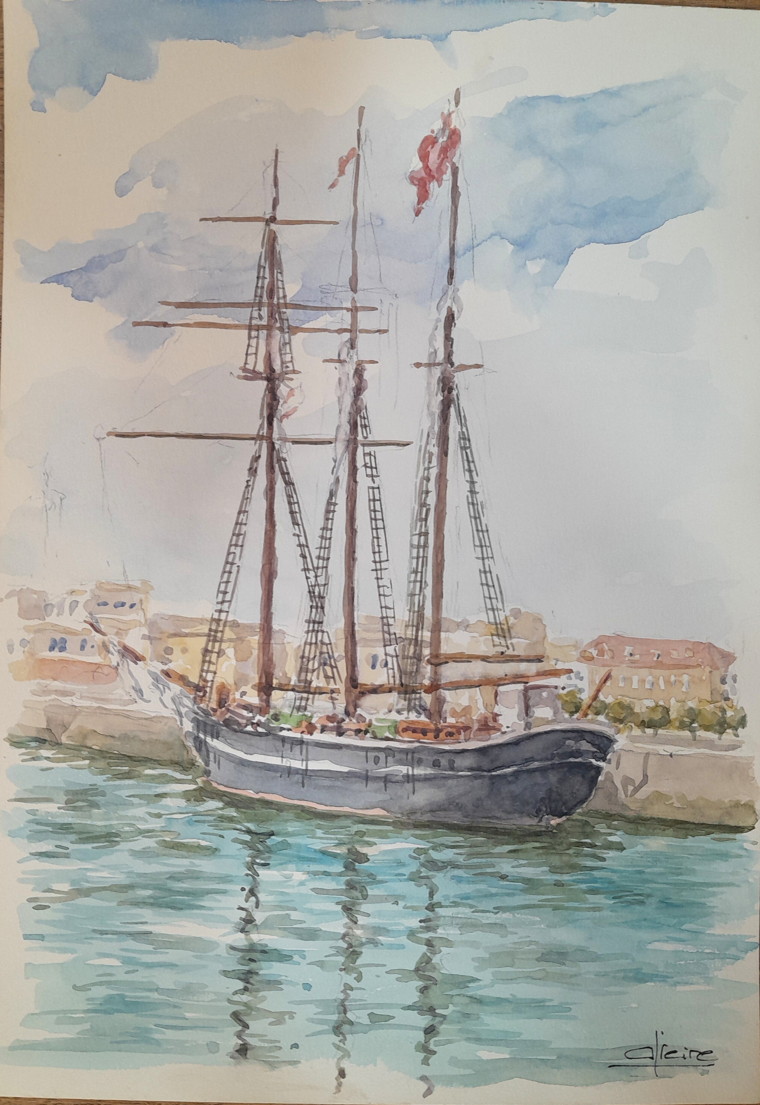 Galeón en Puerto