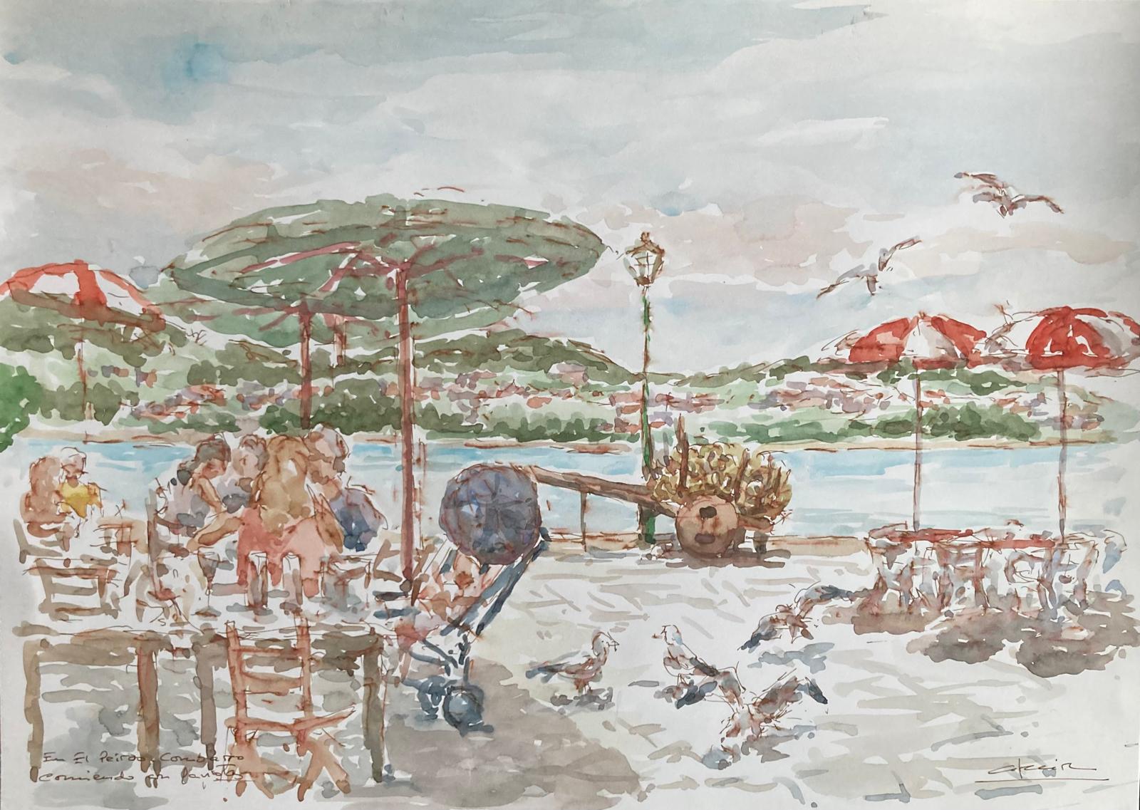 Comiendo con gaviotas